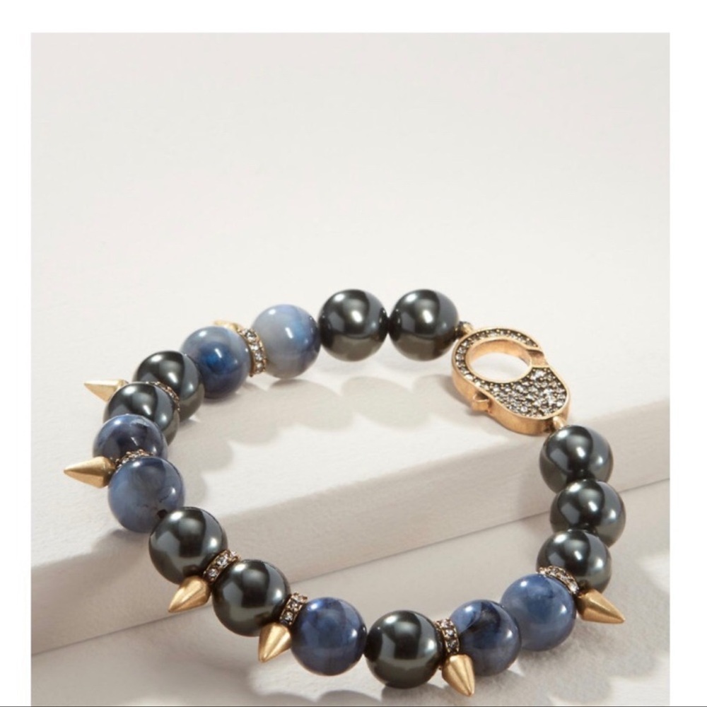 Stella & Dot Renegade Beaded Stretch Bracelet Black